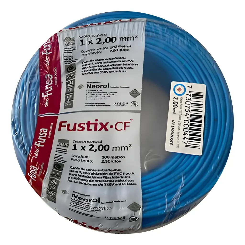 CABLE PLASTICO "CF" 2.0 MM CELESTE